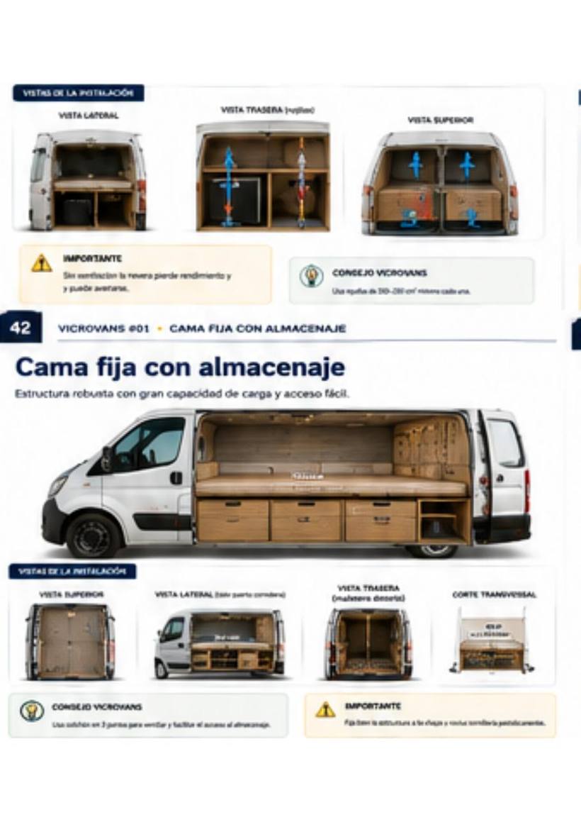 Página de cama fija con almacenaje