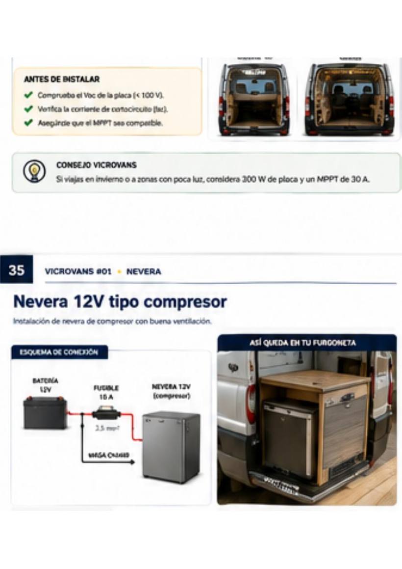 Página de instalación de nevera de compresor 12 V