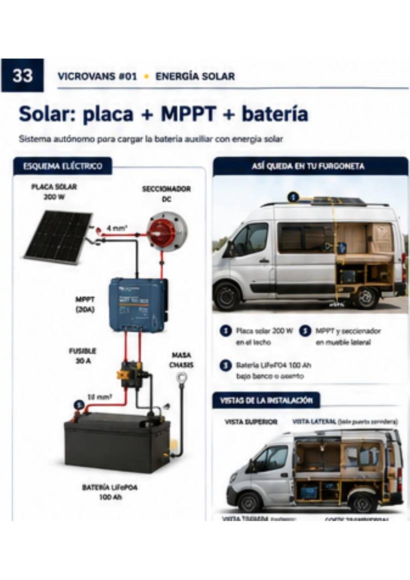 Página de instalación solar con MPPT y batería